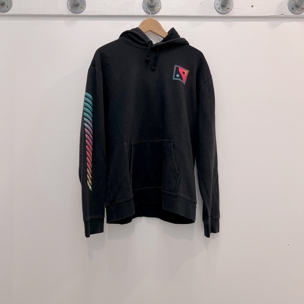 Urban pipeline black sweatshirt with neon yin yang